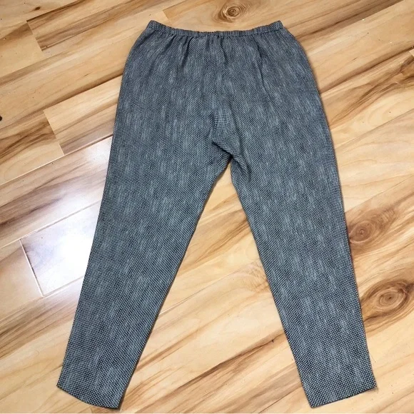 Eileen Fisher Silk Gray and Beige Elastic-Waist Full-Length Pant Large - Picture 4 of 13